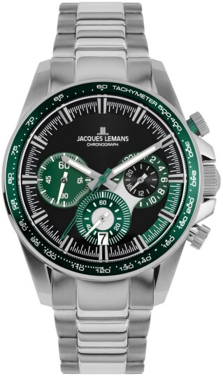 Jacques Lemans Herreklokke 1 2127G Liverpool Sort/Stål Ø40 mm
