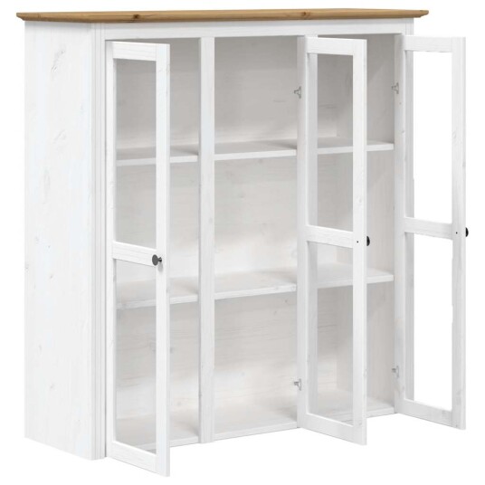 vidaXL Highboard BODO hvit og brun 115,5x43x200,5 cm cm heltre furu