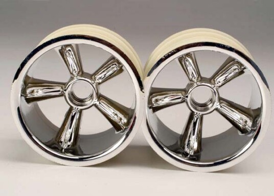 Traxxas 4174 Pro-Star chrome wheels 2 front for 2.2" tires
