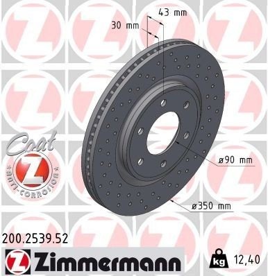 ZIMMERMANN 200.2539.52 Bremseskive