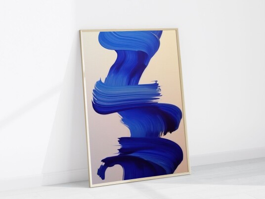 Plakat Blå Abstrakt Kunst