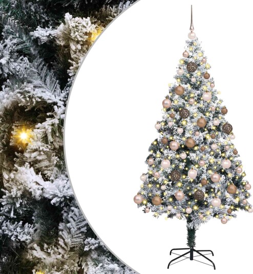  Kunstig juletre med 300 LED grønn 180 cm PVC og Stål og Plast