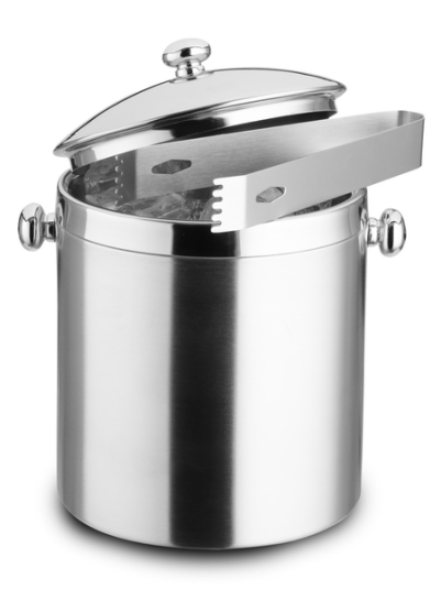 WEIS Isbøtte i stål med isbittang. Dobbeltisolert. M/lokk 1,0 l. WEIS Isbøtte i stål med isbittang. Dobbeltisolert. M/lokk 1,0 l.