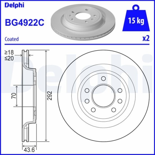 Bremseskive DELPHI BG4922C