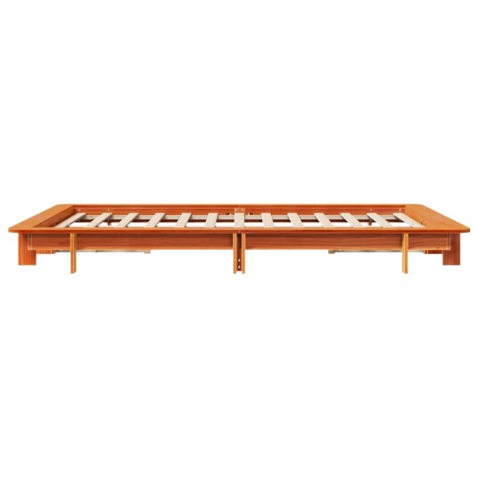 Sengeramme uten madrass voksbrun 140x190 cm heltre furu 8721102851483