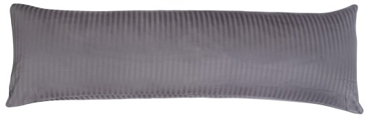Borg Living Putetrekk - 50x150 cm - Stripet antrasittgrå - 100% Bomullssateng