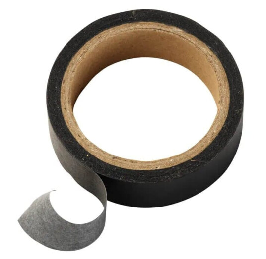 Tavletape i papir sort 15 mm x 7,5 m (rulle dia. 38 mm) sort
