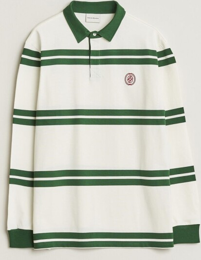 Drôle de Monsieur Ornament Striped Rugger Water Green Drôle de Monsieur Ornament Striped Rugger Water Green