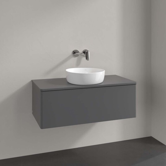 Villeroy & Boch  Antao Servantskap med 1 skuff 100x50x36 cm m/lys Antrasitt Matt