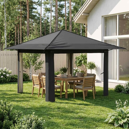 vidaXL Gazebo uten sidevegg 3,3 x 3,3 m Lysegrå og antrasitt