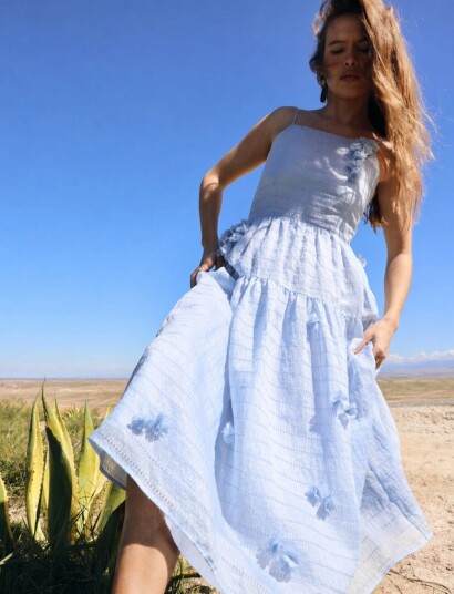 crās Palmacras Dress Blue 34 crās Palmacras Dress Blue 34