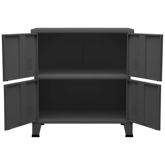 vidaXL Industriell oppbevaringskiste antrasitt 75x40x80 cm stål