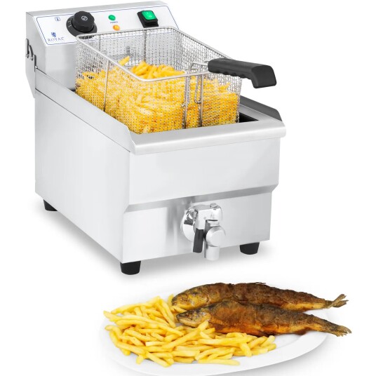 Royal Catering Elektrisk frityrkoker  10 liter  med tappekran 10010688