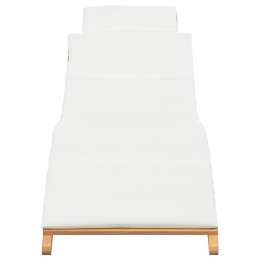 vidaXL Solstol med pute Kremhvit 188 x 55 x 59 cm Heltre teak vidaXL Solstol med pute Kremhvit 188 x 55 x 59 cm Heltre teak