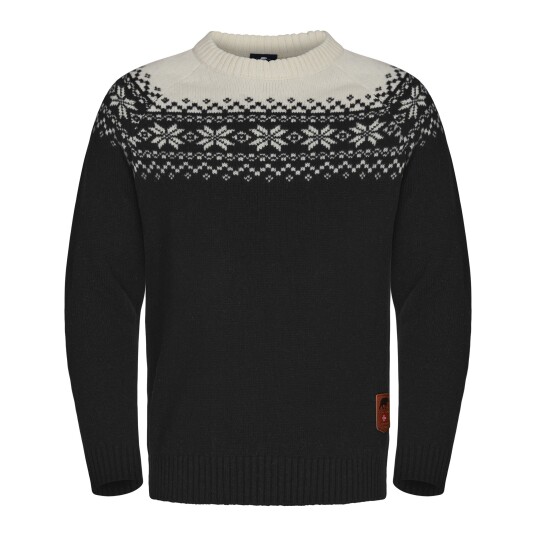Gridarmor Men's Snøkrystall Round Neck Ullgenser Black/white XXL Gridarmor Men's Snøkrystall Round Neck Ullgenser Black/white XXL