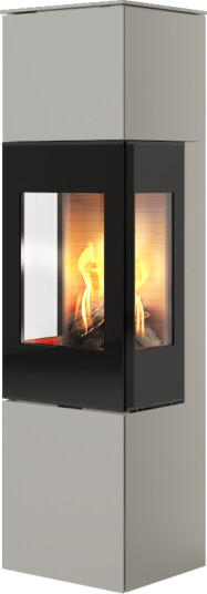 Rais Nexo 160 nikkel gasspeis med sideglass og glassdør