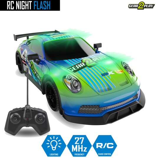 Gear2Play RC Night Flash Radiostyrt Bil 1:14 27MHz LED-Lys 8+ År