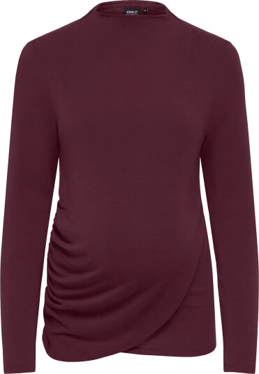 Only Maternity Olmlamour L/S Ruching Nursing Top Jrs Burgundy S