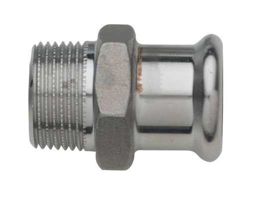 15 x 1/2" TURBO Inox overgangsnippel 15 x 1/2" TURBO Inox overgangsnippel