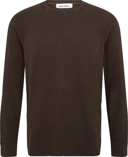 Organic Basics Waffle Raglan Long Sleeve Brown L