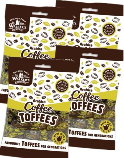 12 poser Walkers Arabica Coffee Toffees av 150 gram   Hel eske