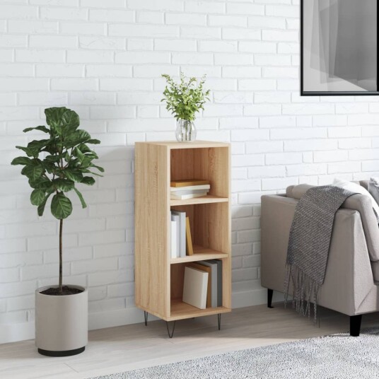 vidaXL Skjenk sonoma eik 34,5x32,5x90 cm konstruert tre