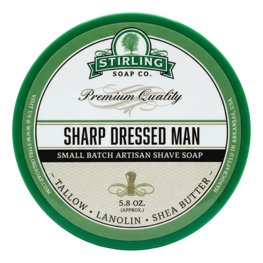 Stirling Soap Co. barbersåpe i skål Sharp dressed man 170g Stirling Soap Co. barbersåpe i skål Sharp dressed man 170g
