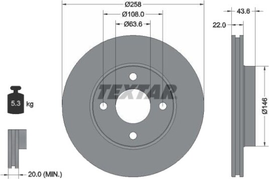TEXTAR 92096200 Bremseskive