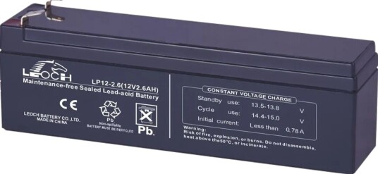 Leoch 12v 2,6ah CT (AGM) Batteri 178x35x60