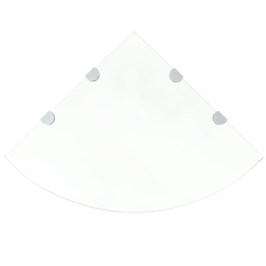 vidaXL Hj?rnehyller 2 stk med kromst?tter klart glass 45x45 cm vidaXL Hj?rnehyller 2 stk med kromst?tter klart glass 45x45 cm