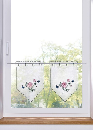 Bonprix Panelgardin med broderi 2-pack false