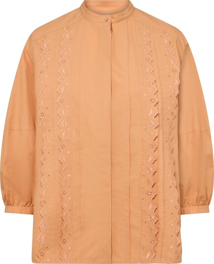Maison Kitsune Crafted Embroidery Maxi Sleeve Shirt Brown 36