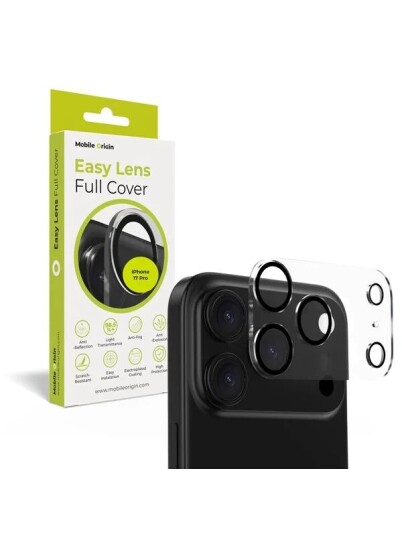 Mobile Origin Easy Lens Kameralinsebeskytter for iPhone 17 Pro - Klar helt dekkende