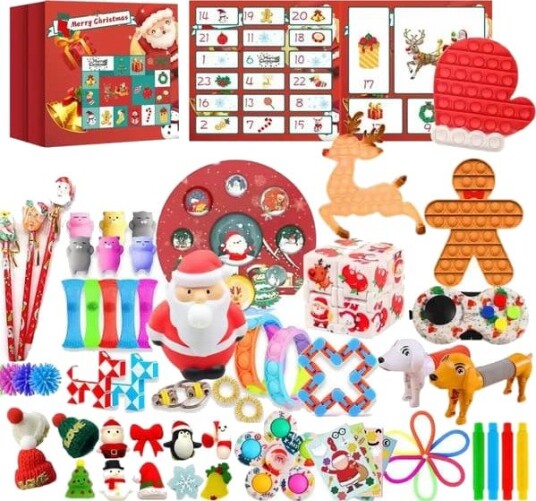 Hot deal til lav pris! 24 delers adventskalender med Fidget Toys julenisse DIY juletrepynt julekalenderleker for barn 2025 Glad