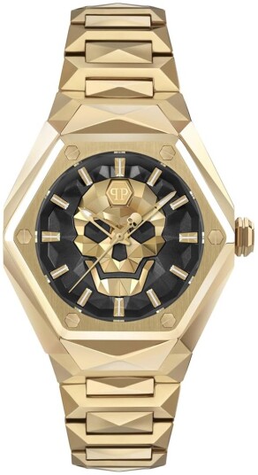 Philipp Plein Dameklokke PWADA0524 The Skull Sort/Gulltonet stål