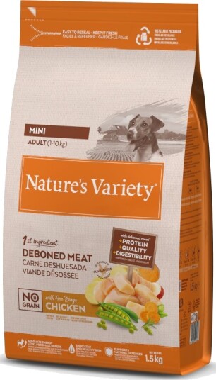 Nature’S Variety Tørrfôr Adult Nature'S Variety No Grain Mini Frittgående Kylling 1.5 kg