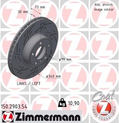Bremseskive ZIMMERMANN 150.2903.54 Bremseskive ZIMMERMANN 150.2903.54