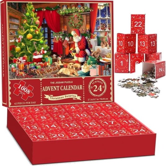 Puslespill Adventskalender 2025 1008 Puslespillbrikker 25 Dager Julenedtelling Adventskalendere{FY}_OF 1