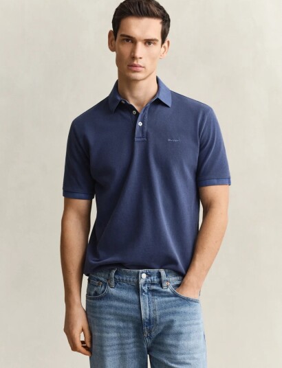 GANT Sunfaded Ss Polo   Navy   XXXXL