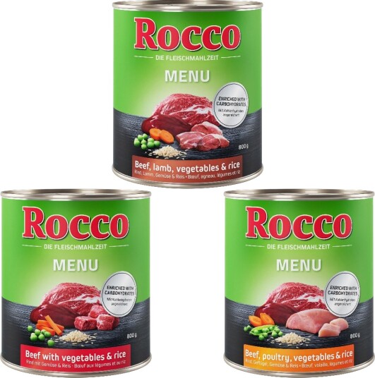 Rocco Våtfôr Meny Blandet Pakke 3 Sorter 12 X 800 G