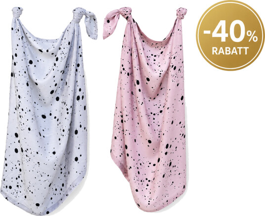 Sleepee 2 Pack Swaddle / Gulpeklut Bambus Dots Grey & Pink