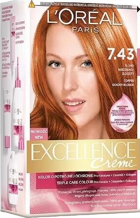 L'orèal Paris L'OREAL_Excellence Creme hårfarge 7.43 Blond kobber-gull L'orèal Paris L'OREAL_Excellence Creme hårfarge 7.43 Blond kobber-gull