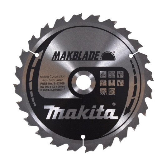 Makita Sirkelsagblad 190x20x24t B-32708