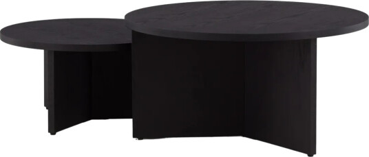 Sofabordsett Saltø 2stk Runde 85 cm/65 cm Tre Svart - Svart
