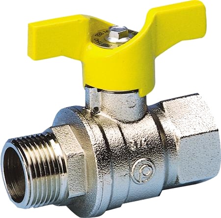 Pettinaroli Gaskuglehane 1/2" Muffe/Nippel Med T-Greb