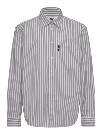 WOOD WOOD Wwoli Striped Shirt Gots Grey 164 176