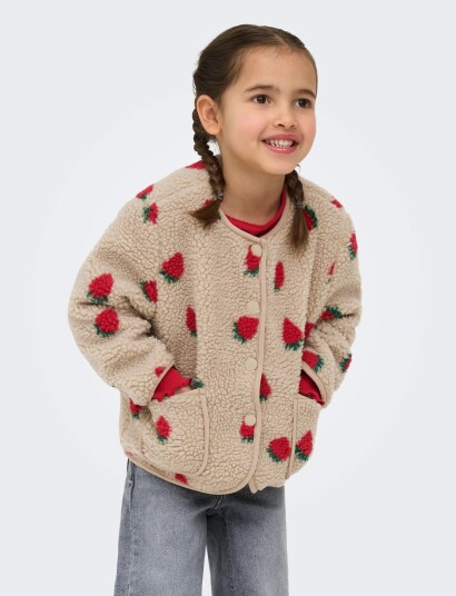 Kids Only Kmghoky L/S Teddy Jacket Otw Noos Beige 116
