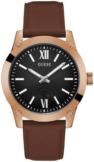 Guess Herreklokke GW0630G3 Crescent Sort/Lær Ø44 mm