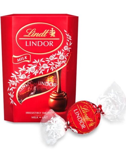 Lindt Lindor Milk Chocolate Melkesjokolade Trøfler med Fyll 200 gram