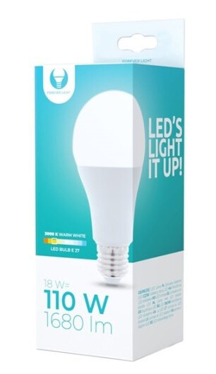 LED-lampe E27, A65, 18W, 230V, 3000K, varmhvit LED-lampe E27, A65, 18W, 230V, 3000K, varmhvit